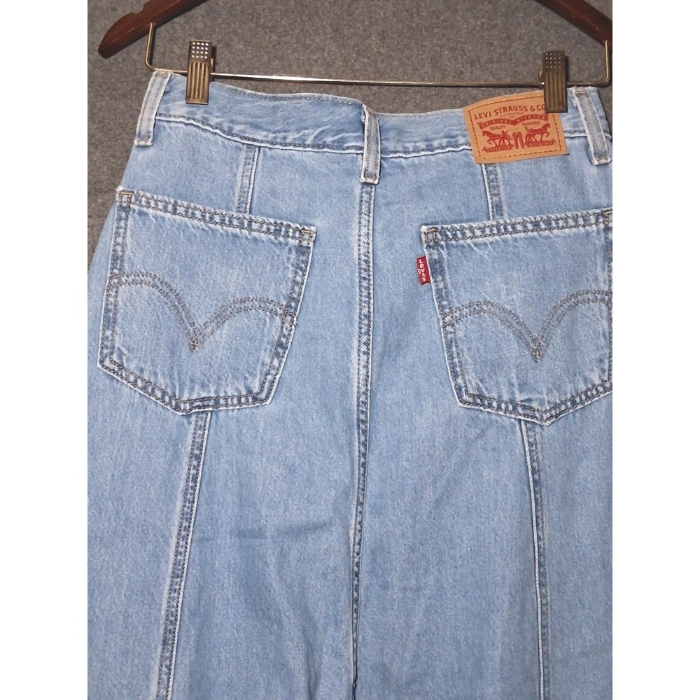 Levi's Fit and Flare Womens Denim Paneled Midi Skirt Size 26 Light  Blue Hippie - Picture 6 of 11